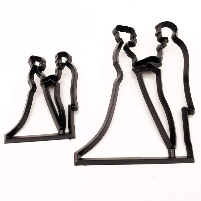 EORTA Set of 9 Fondant/Cookie Cutter Couples Silhouette Gumpaste Flowers Sugar Craft Mold Cake Decorating Tools for Husband and Wife, Wedding Birthday Valentine's Party, Bridegroom Bride Theme - Image 3